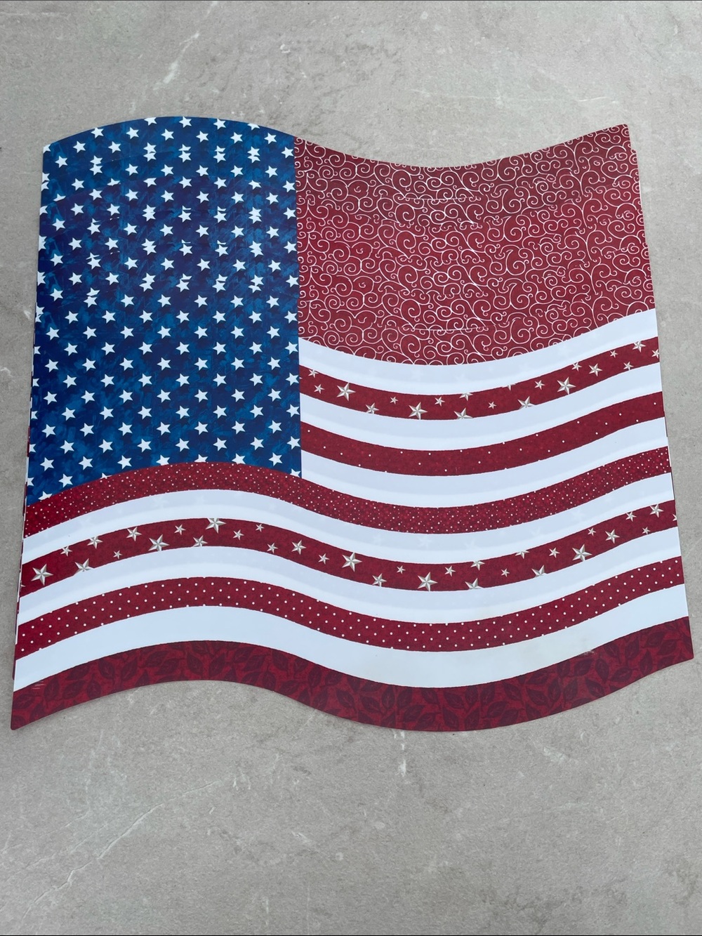 NEW Americana Waving Flag Vinyl Placemats - Set of 6